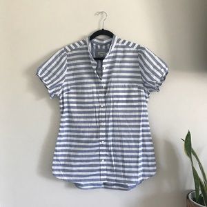 J. PETERMAN BLUE striped Button up Blouse